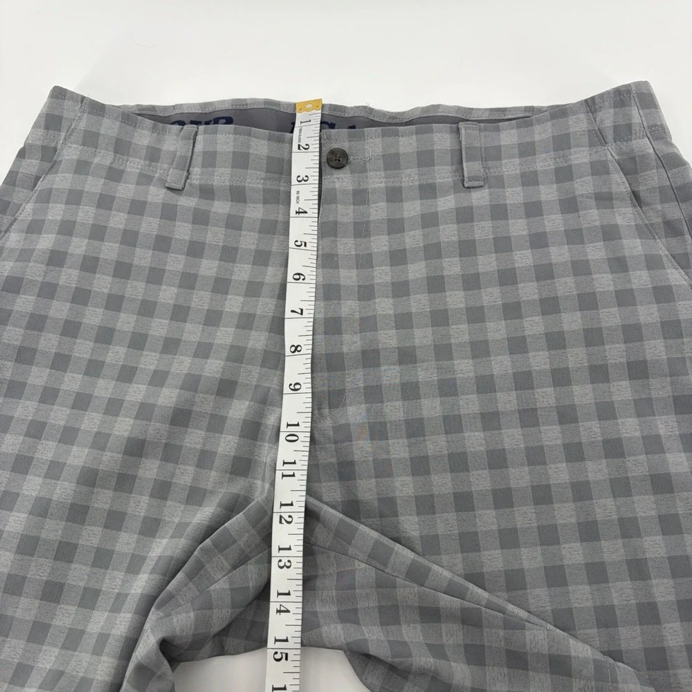 PGA Tour Mens 38 Grey Golf Shorts Gingham Plaid Stretch Performance 9 Inseam